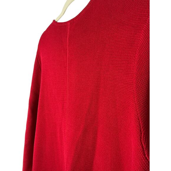 Talbots Red Zip-Front Long Cardigan Sweater Jacket XL Holidays Layering Classic - Picture 5 of 8